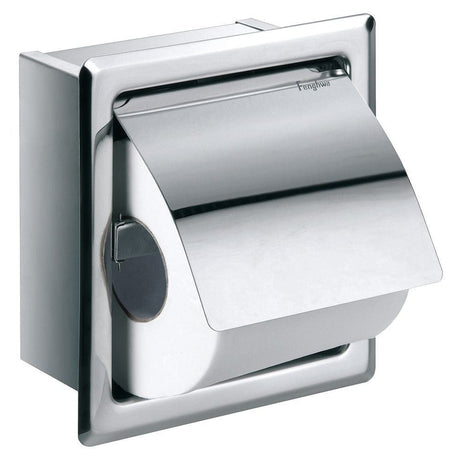 Flova Toilet Roll Holder Flova Gloria Single Concealed Toilet Roll Holder in Chrome
