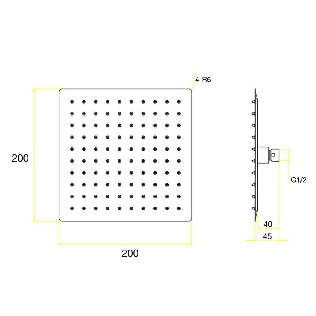 Aquarius Fixed Shower Head Aquarius Modern Square Over Head Shower Head