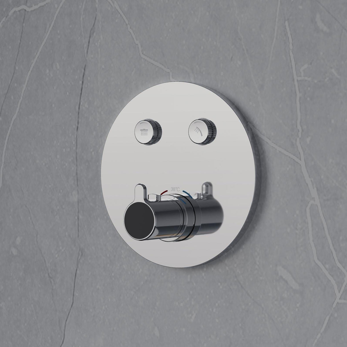 Flova Concealed Shower Valve Diamond Chrome Flova Moonlight Round 2 Outlet GoClick Finishing Set