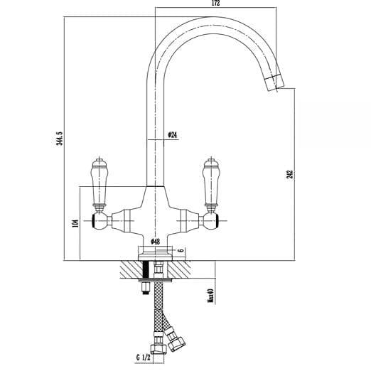 Sagittarius Canterbury Lever Monobloc Kitchen Sink Mixer Tap