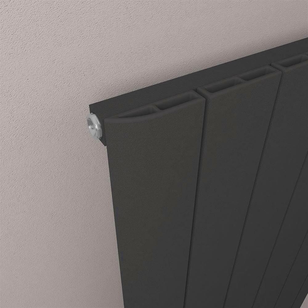 Eastbrook Panel Radiator Eastbrook Peretti Straight Vertical Aluminium Radiator in Matt Black