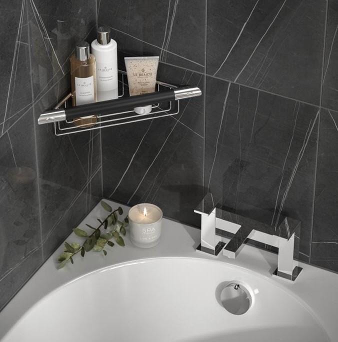 HiB Grab Rail/Bar HiB Corner Shower Basket with Grab Bar