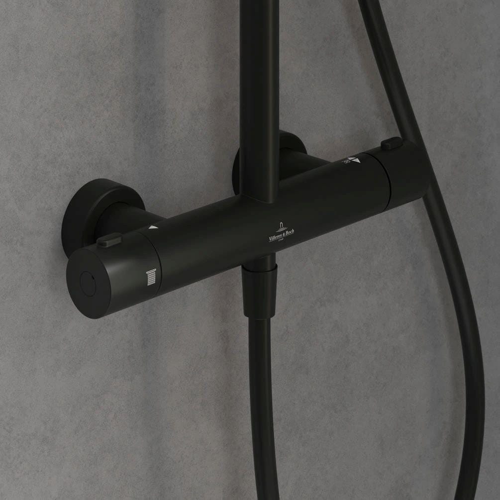 Villeroy & Boch Exposed Shower Set Villeroy & Boch Verve Exposed Shower Valve Set with Adjustable Riser, Fixed Head and Handset