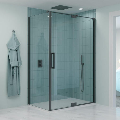 Crosswater Side Panel Slate / 900mm Crosswater Optix 10 Side Panel for Pivot Shower Door with Inline Panel