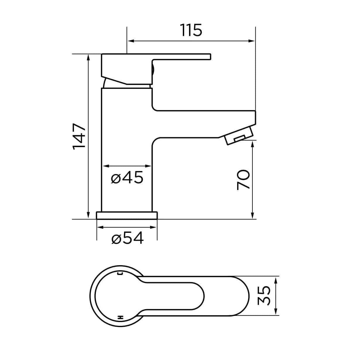Aquadart Mono Basin Tap Aquadart Niagara Camden Mono Basin Mixer Tap in Chrome