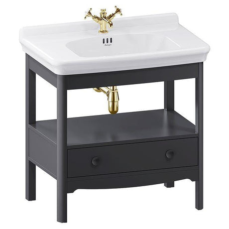 Burlington Floor Standing Vanity Unit Ashbee Grey / 3 Hole Burlington Guild Floor Standing 850mm Vanity Unit with Basin