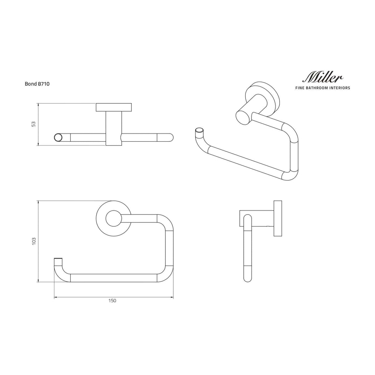 Miller Toilet Roll Holder Miller Bond Toilet Roll Holder