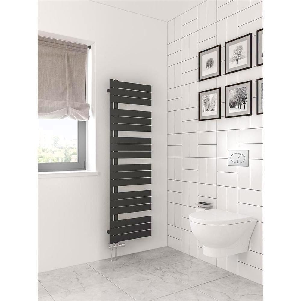 Eastbrook Helmsley Straight Vertical Designer Towel Rail in Matt Black