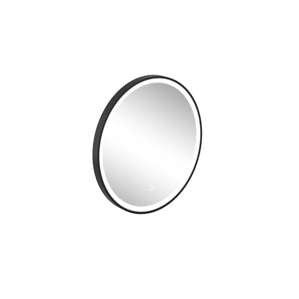 Britton Hoxton Round Black LED Illuminated Mirror with Demister