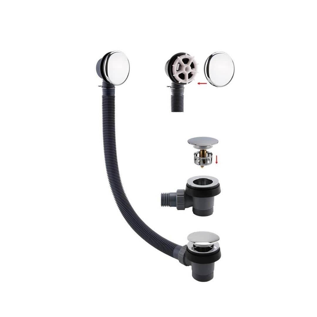 Aquarius Bath Waste Chrome Aquarius FT Easy Clean Click Clack Bath Waste and Overflow