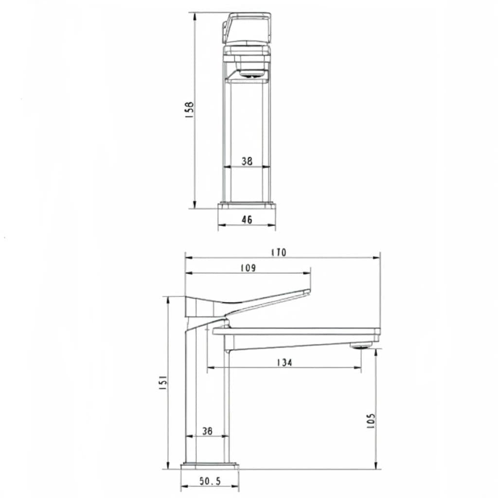 JTP Mono Basin Tap JTP HIX Single Lever Mono Basin Mixer Tap