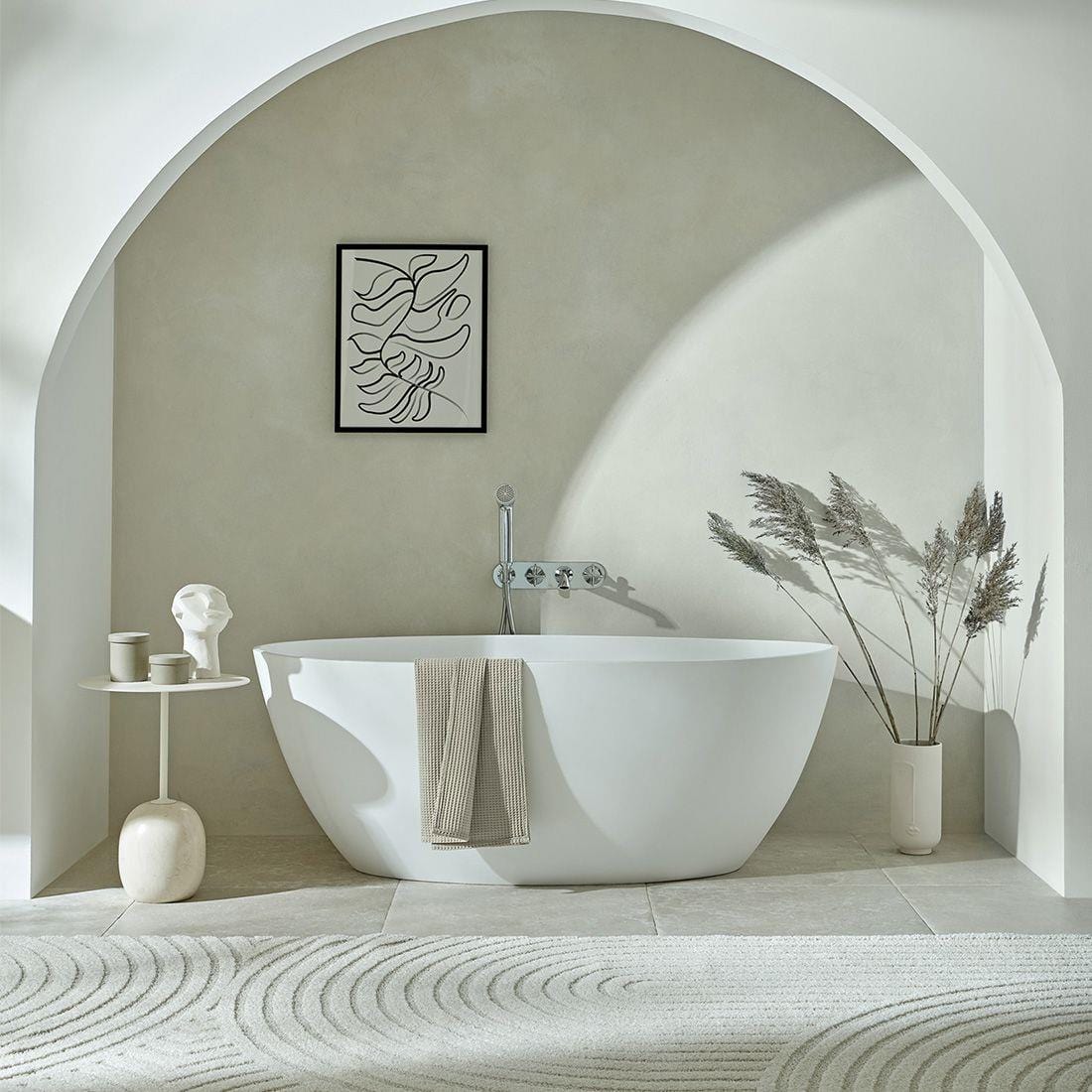 VADO Wall Mounted Bath Tap Vado Arrondi Wall Mounted Thermostatic Bath Shower Mixer Tap with Cross Handles in Chrome