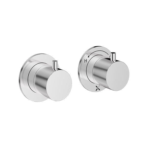 Crosswater Concealed Shower Valve Chrome Crosswater MPRO Module 2 Outlet, 2 Handle Concealed Thermostatic Shower Valve