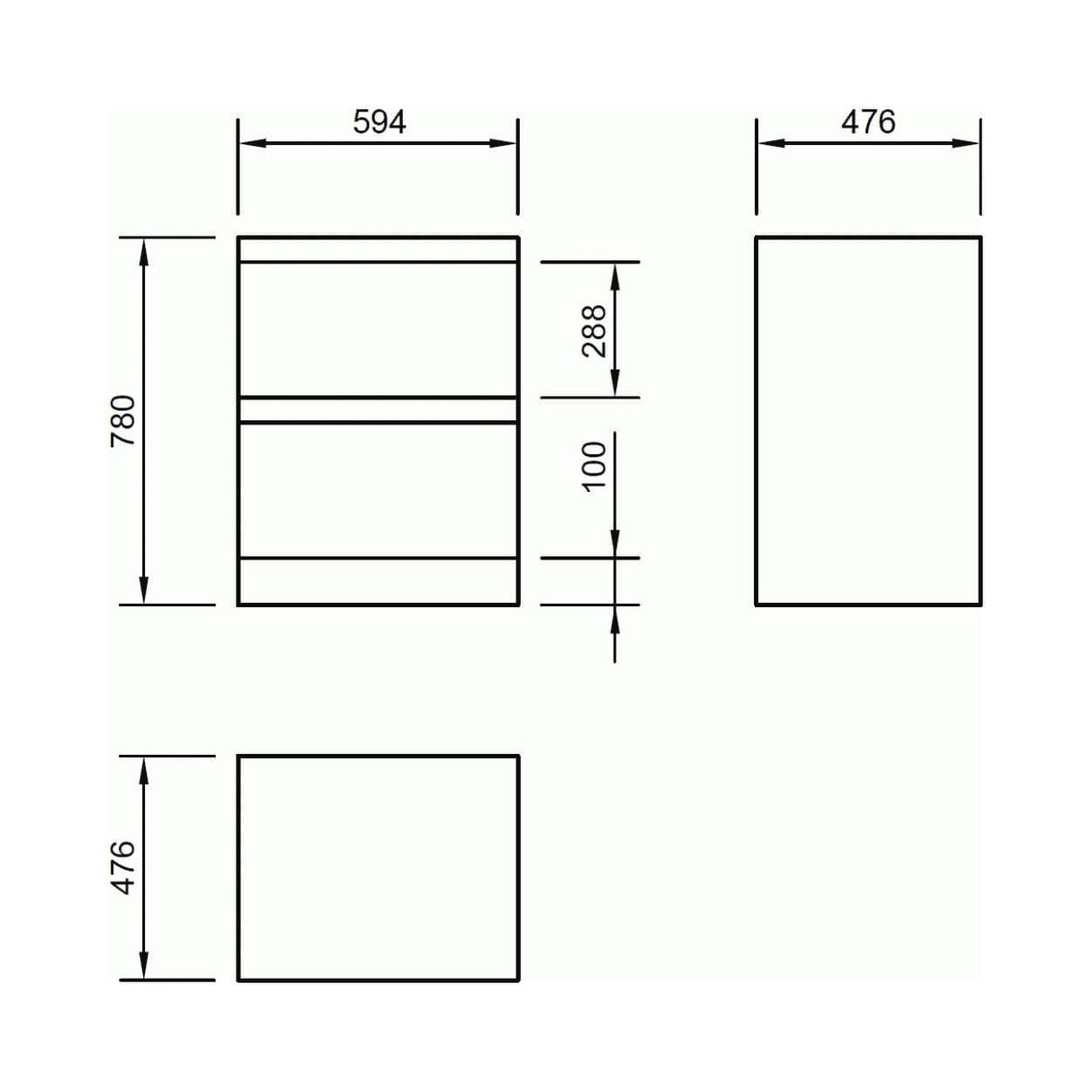 Imex Floor Standing Vanity Unit Imex Ivo Floor Standing 600mm Double Drawer Vanity Unit with Basin in White Gloss