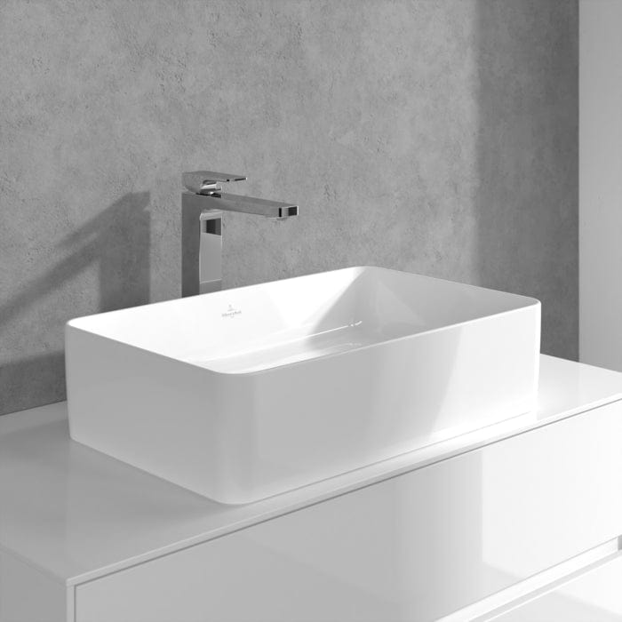 Villeroy & Boch Tall Basin Tap Villeroy & Boch Architectura Square Tall  Basin Mixer Tap with Pop-Up Waste