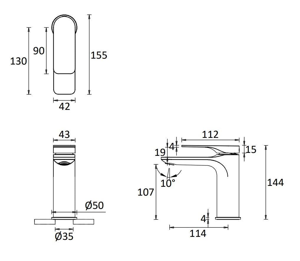 Crosswater Fuse Mono Basin Mixer Tap with Clicker Waste