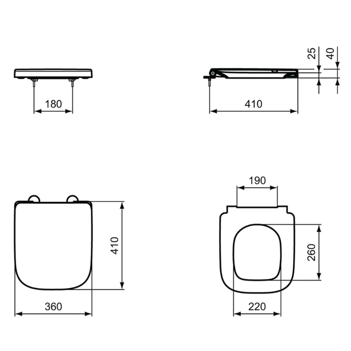 Ideal Standard Toilet Seat Ideal Standard i.life A & S Compact Wrapover Slow Close, Quick Release Toilet Seat in White
