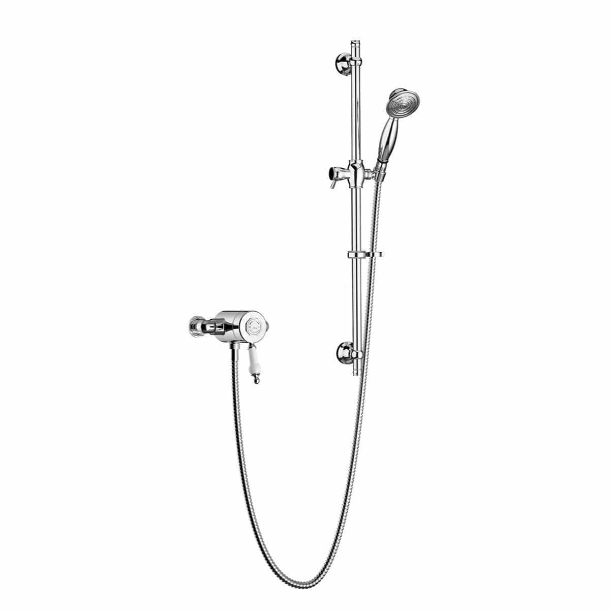 Heritage Exposed Shower Set Chrome Heritage Glastonbury Exposed Shower With Premium Flexible Riser Kit