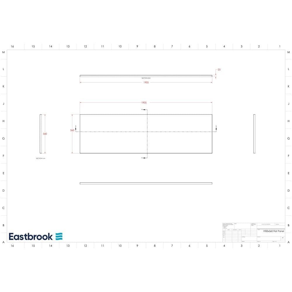 Eastbrook Bath Panel 1900mm / Reinforced Beauforté Acrylic Eastbrook Flat Front Bath Panel