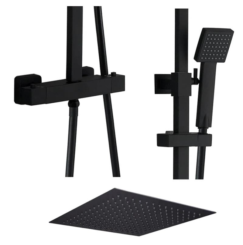 Aquarius RainLux Cool Touch Adjustable Square Exposed Shower Valve and Kit