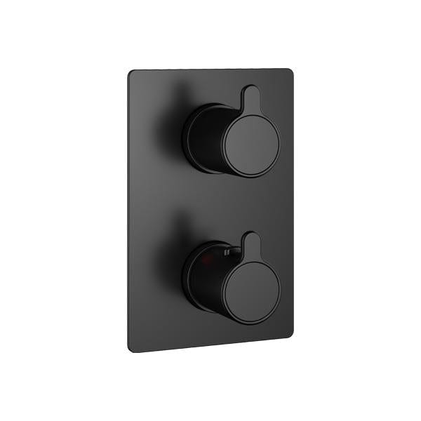 Flova Concealed Shower Valve Matt Black Flova Moonlight Square 1, 2 or 3 Outlet SlimBOX Finishing Set