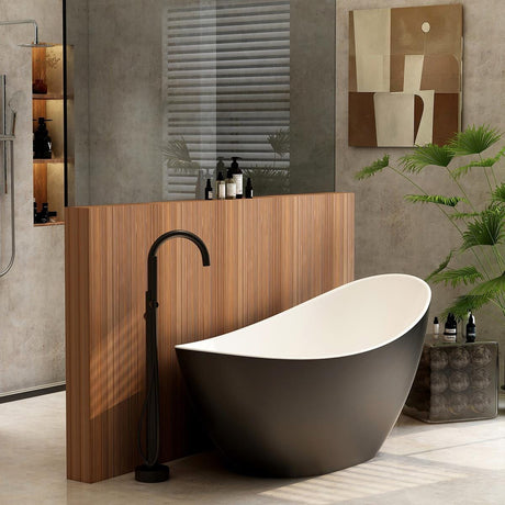 Imex Modern Freestanding Bath Black Imex Arco Slipper Bath 1600 x 760mm