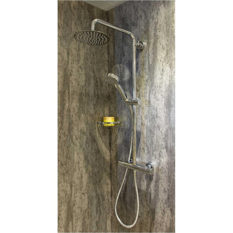 Aquarius Exposed Shower Set Chrome Aquarius RainLux Cool Touch Adjustable Round Exposed Shower Valve and Kit