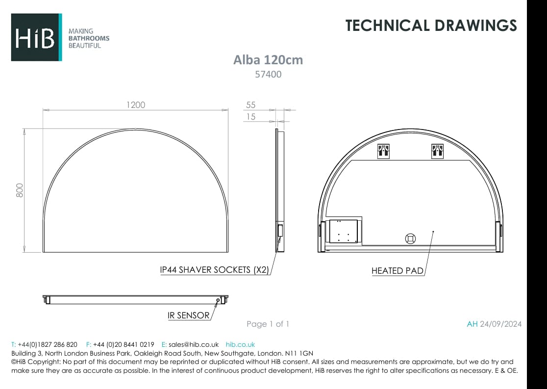 HiB Illuminated Mirror HiB Alba LED Illuminated Mirror