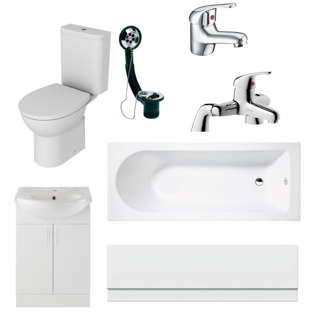 Aquarius Complete Bathroom Suite Aquarius Urbano Complete Vanity Bath Suite (with 1700mm Single Ended Bath)