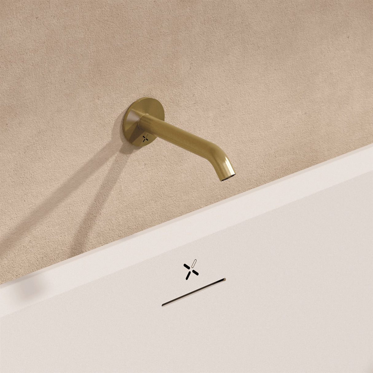 Crosswater Bath Spout Stainless Brushed Brass Effect Crosswater 3ONE6 Bath Spout