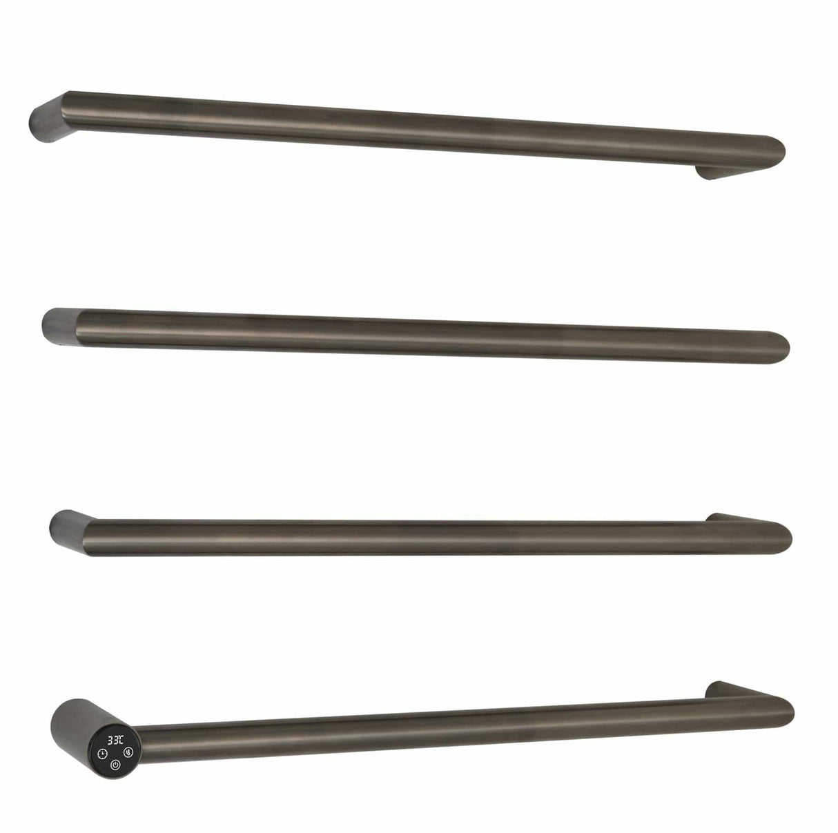 JTP Designer Towel Rail Brushed Black JTP Obi Designer Towel Radiator - 600 x 485mm - Electric Only