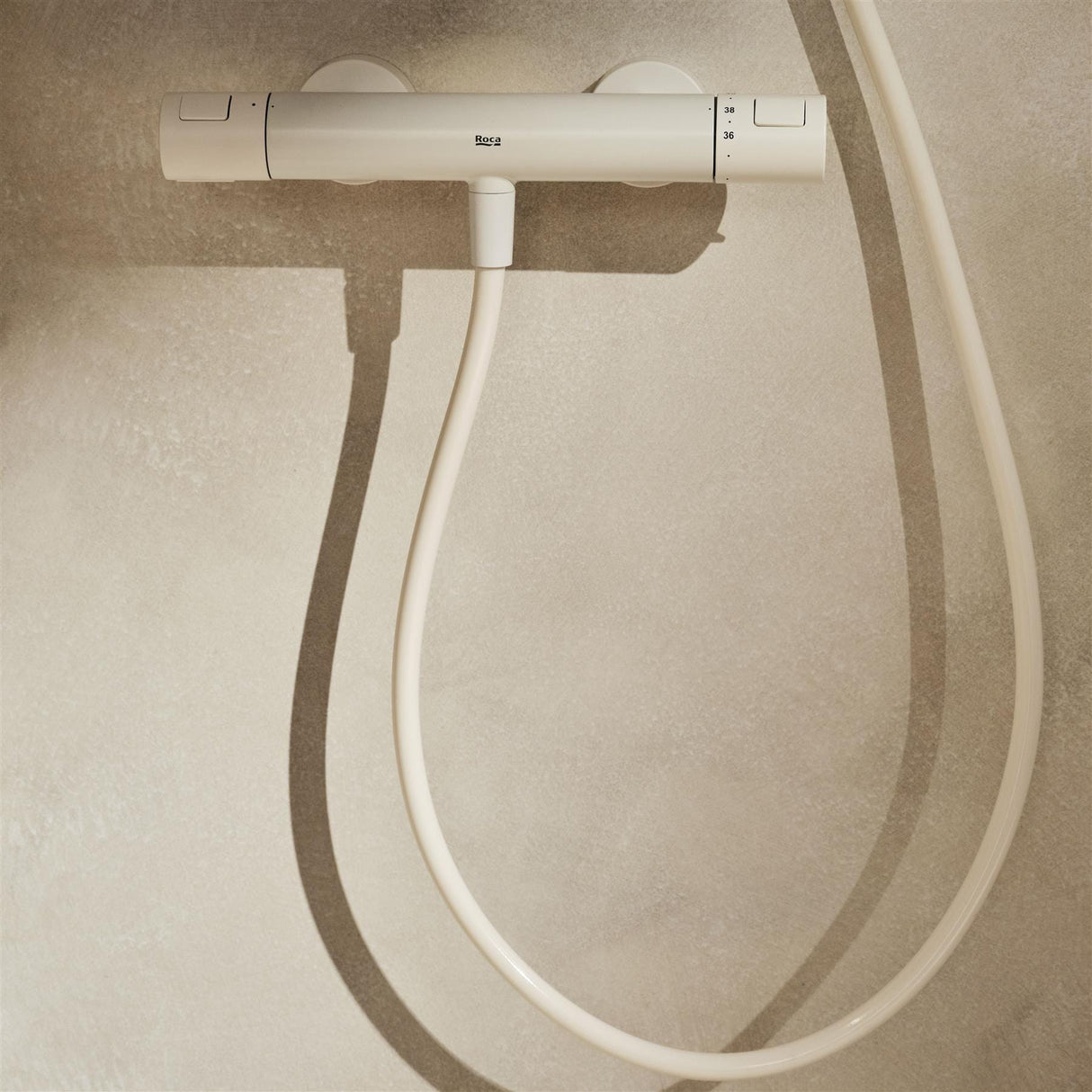 Roca Exposed Shower Set Roca T-500 Thermostatic Bar Shower Valve with with Shower Handset and Slide Rail Set