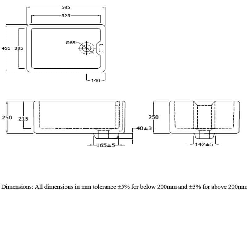 RAK Gourmet 8 Belfast Style Fireclay Kitchen Sink with Weir Overflow