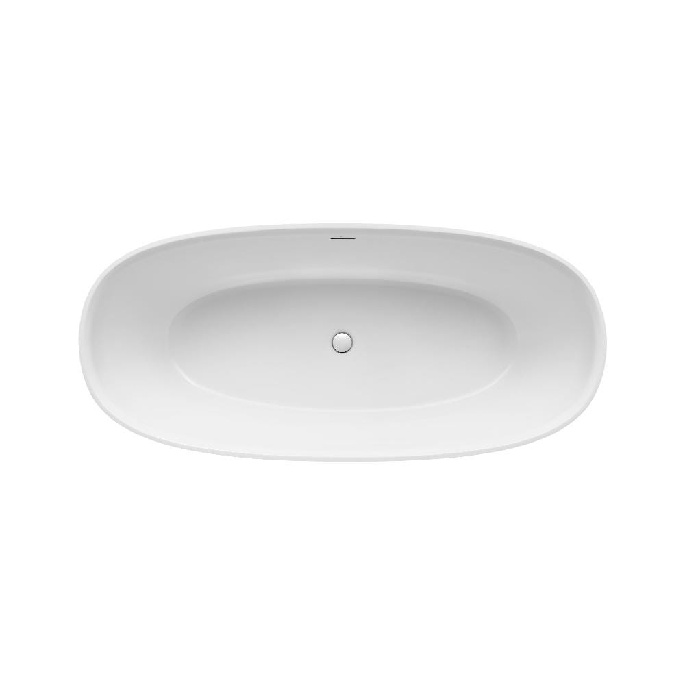Roca Modern Freestanding Bath Roca Ariane Oval Freestanding Stonex® Oval Bath with Click-Clack Waste