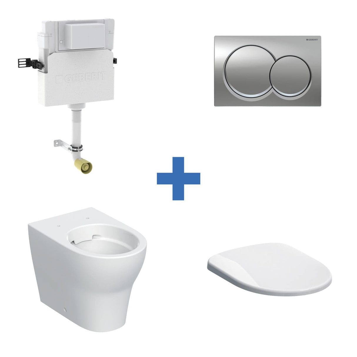 Geberit Back To Wall Toilet Geberit Duofix Alpha 1090mm Concealed Cistern with Selnova Back to Wall Toilet and Flush Plate Bundle