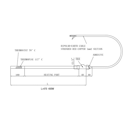 JTP Heating Element JTP Heating Element with T-Piece