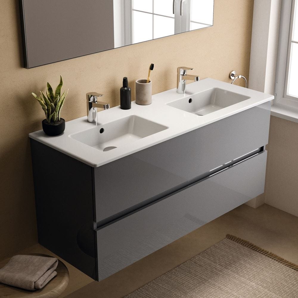 Ideal Standard Double Sink Vanity Unit Ideal Standard Eurovit+ 1200mm Wall Mounted Vanity Unit