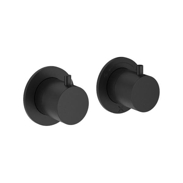 Crosswater Concealed Shower Valve Matt Black Crosswater MPRO Module 3 Outlet, 2 Handle Concealed Thermostatic Shower Valve