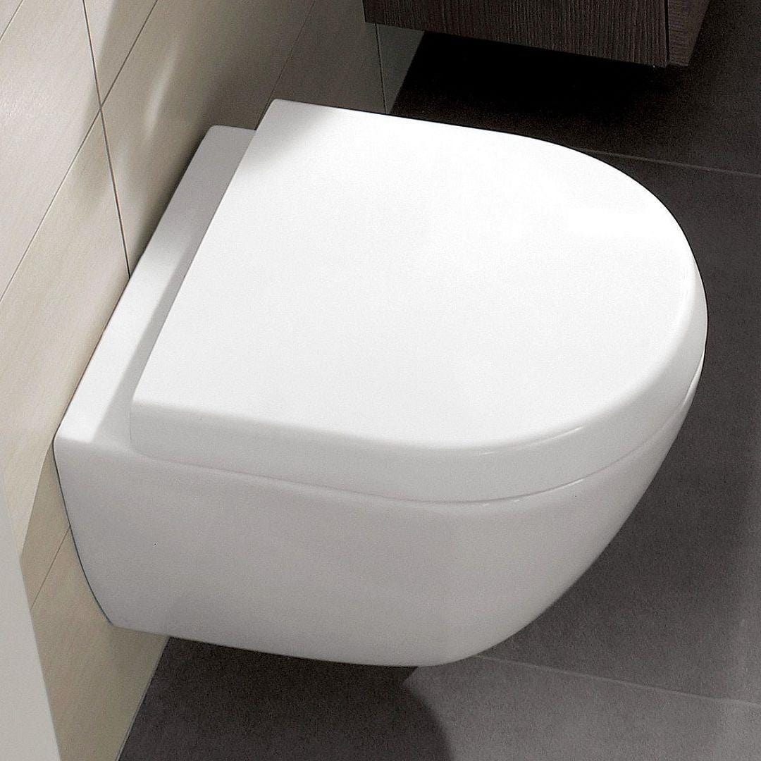 Villeroy and Boch Back To Wall Toilet Villeroy & Boch Subway 2.0 Compact Back to Wall Toilet with Direct Flush and Soft Close Seat