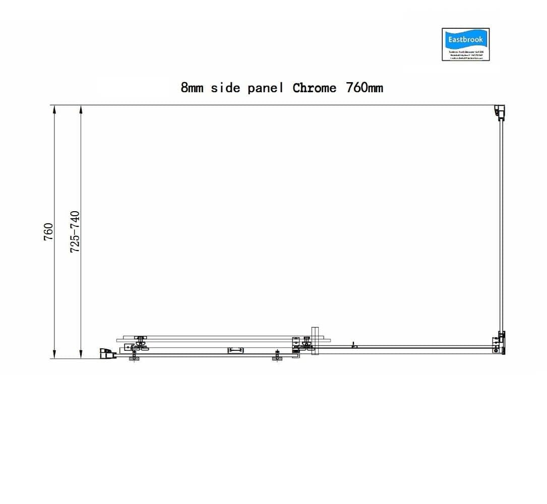 Eastbrook Side Panel Eastbrook Corniche 2000 8mm Side Panel for Sliding Doors