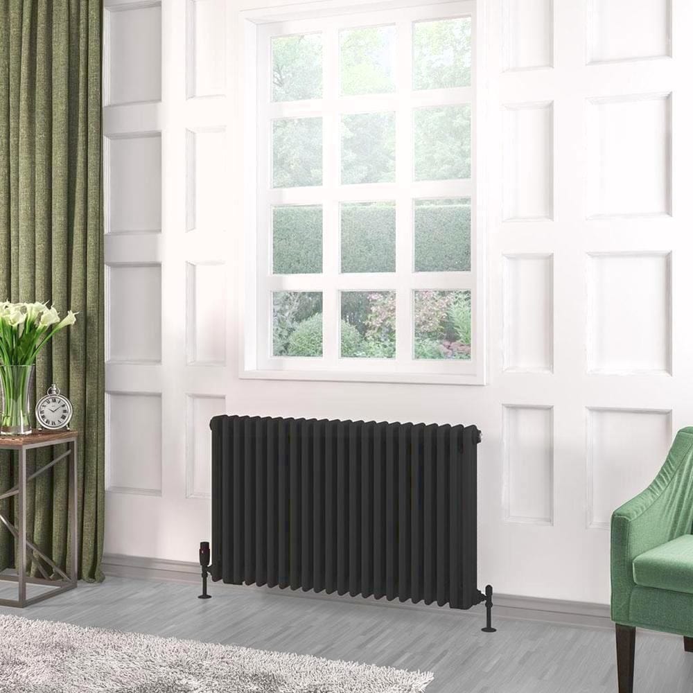 Eastbrook 600 x 1010 / Electric Only Eastbrook Rivassa Traditional 3 Column Radiator in Matt Black