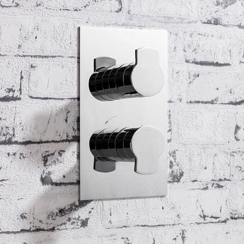 Crosswater Concealed Shower Valve Crosswater Wisp 1 Outlet, 2 Handle Concealed Thermostatic Shower Valve in Chrome