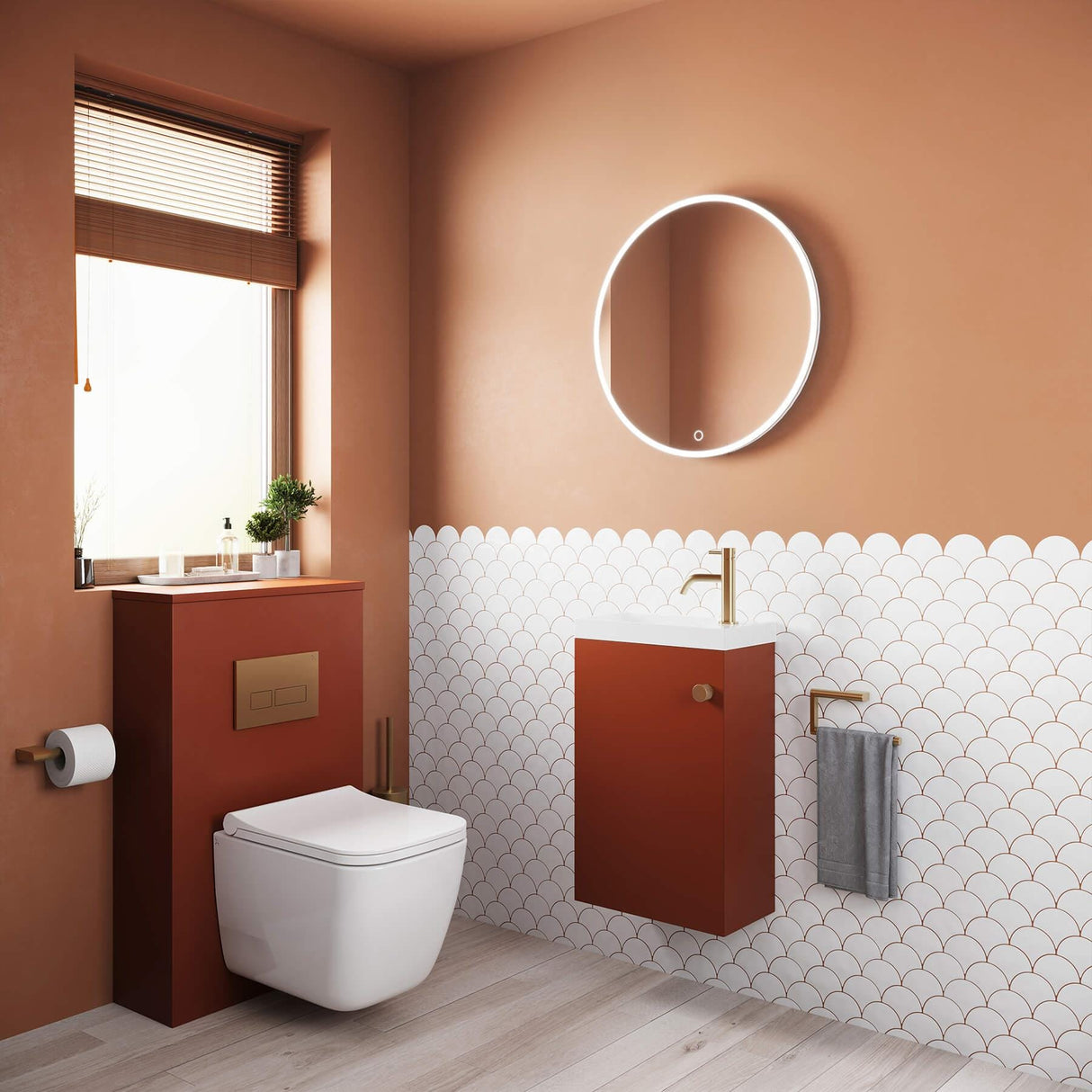 Crosswater Cloakroom Vanity Unit Crosswater Alo Cloakroom Single Door Wall Mounted 400 x 220mm Vanity Unit with Basin