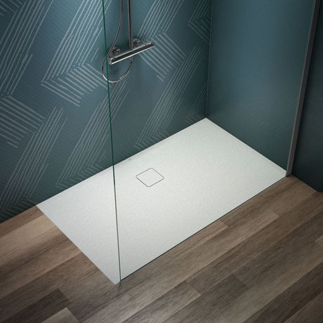 Ideal Standard Rectangle Shower Tray 1400 x 800mm Ideal Standard Ultra Flat EVO 35mm Shower Tray in Silk White with Waste