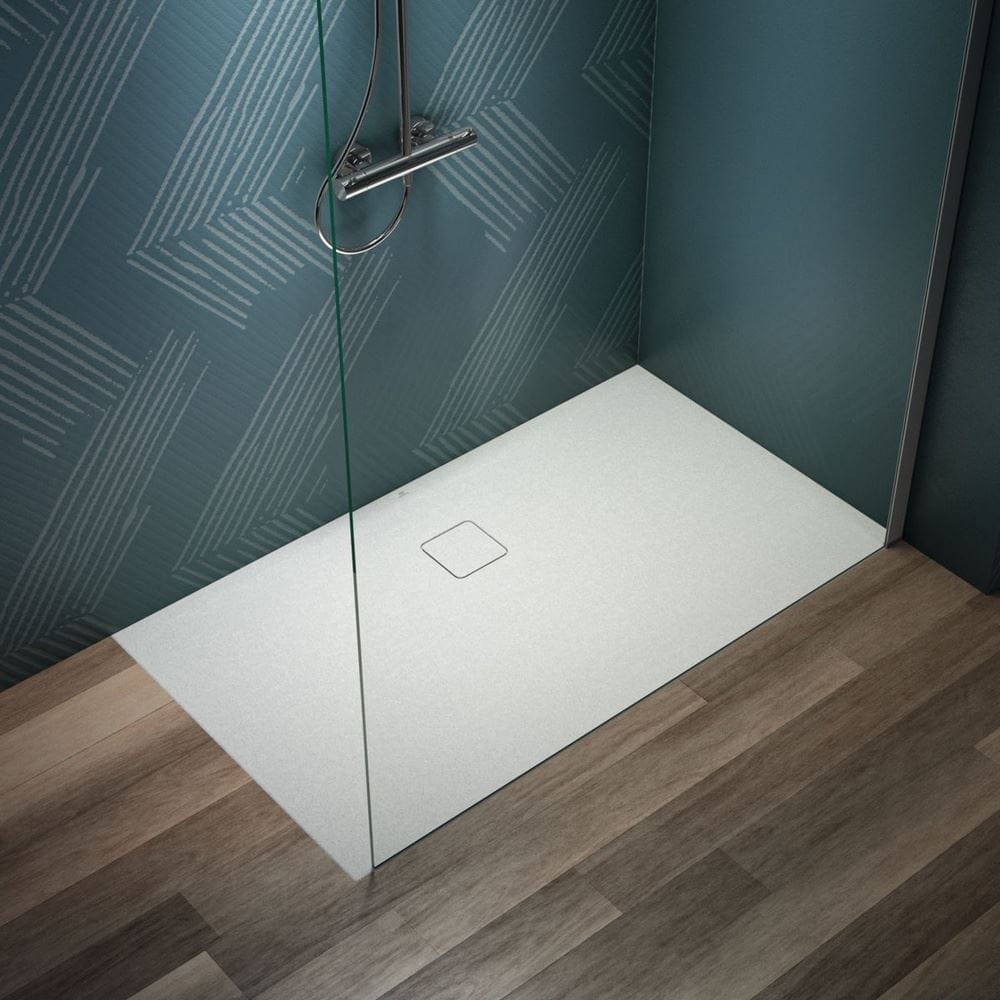 Ideal Standard Rectangle Shower Tray 1400 x 800mm Ideal Standard Ultra Flat EVO 35mm Shower Tray in Silk White with Waste