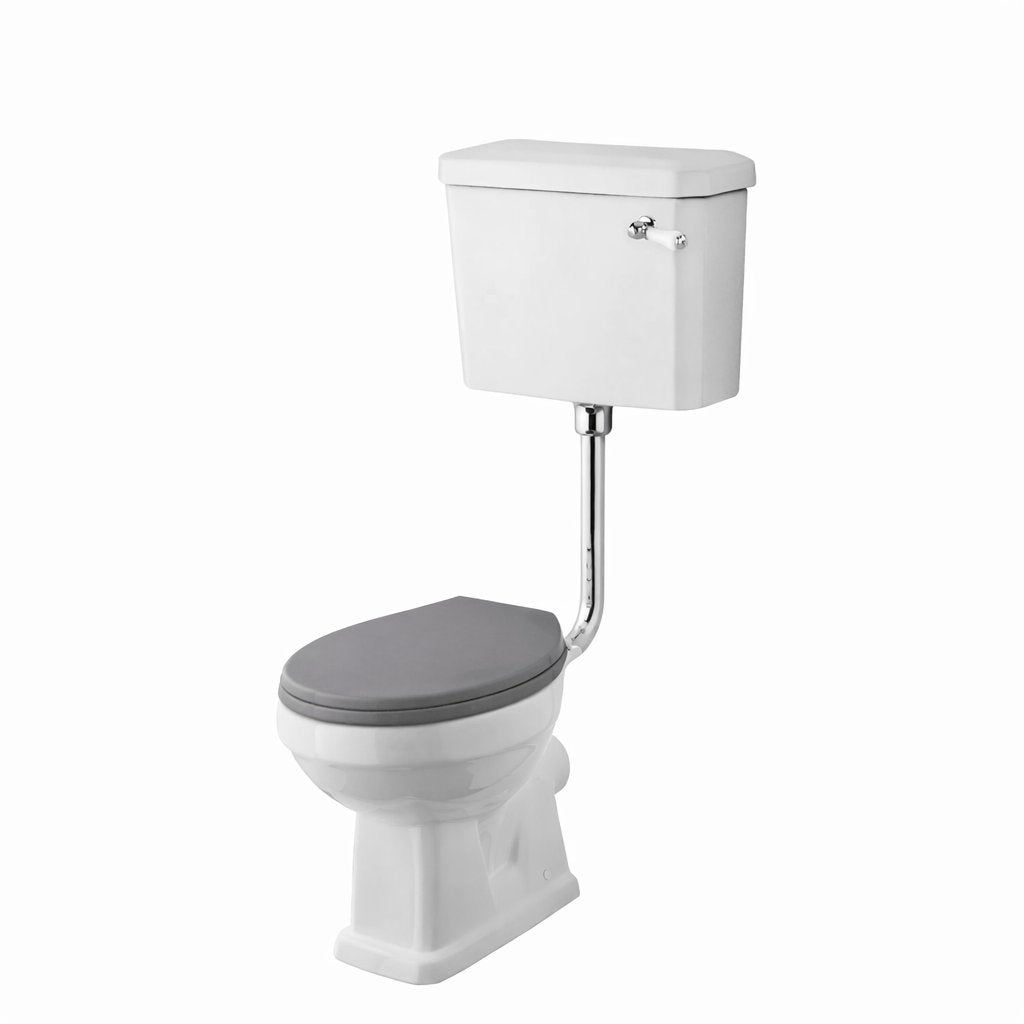 Aquarius Bathrooms Low Level Toilet Grey Wooden Aquarius Harewood Traditional Low Level Toilet with Soft Close Seat