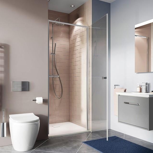 Aquarius Hinged Shower Door 800mm Crosswater Clear 6 Hinged Shower Door