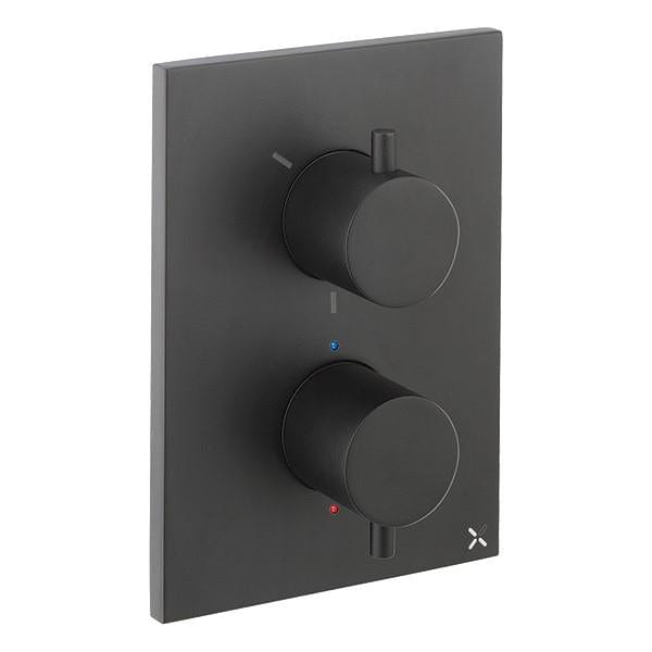 Crosswater Concealed Shower Valve Matt Black Crosswater MPRO Crossbox 3 Outlet Trimset