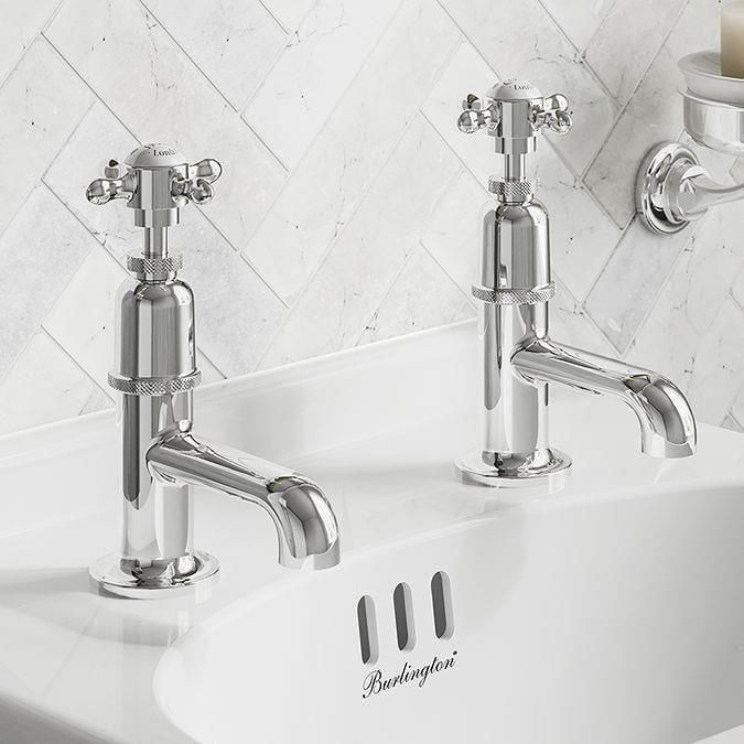 Burlington Pillar Basin Tap Chrome Burlington Guild Basin Pillar Taps (Pair)