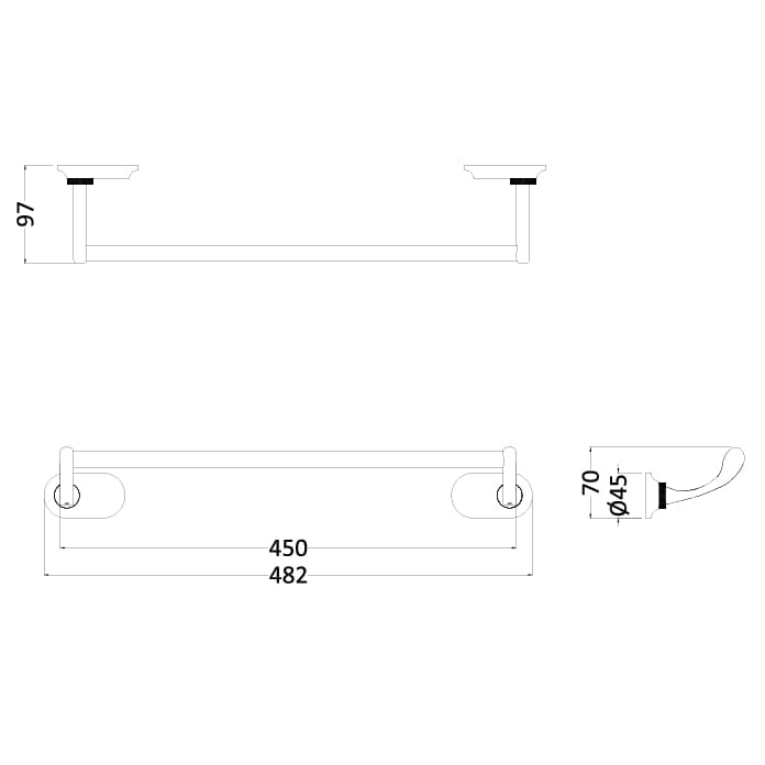 Burlington Towel Rails and Rings Burlington Guild Towel Rail